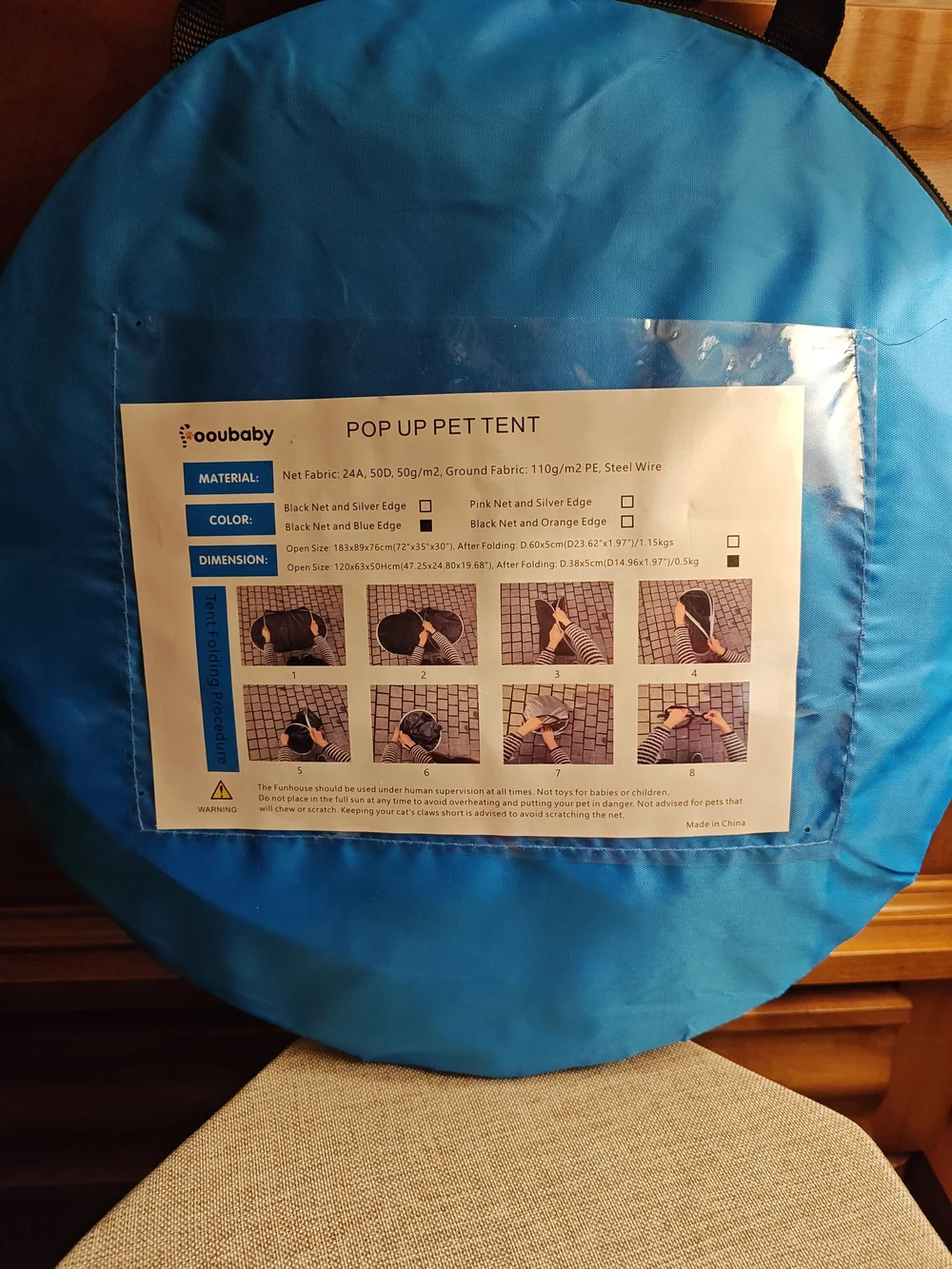 Fooubaby Pop Up Pet Tent - Blue
